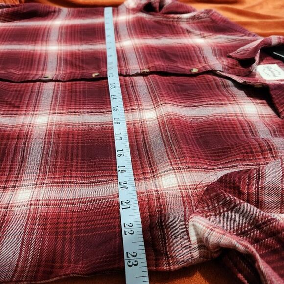 Jachs Flannel Shirt Size XL Rusty Red Plaid Soft Front Button - Picture 8 of 15